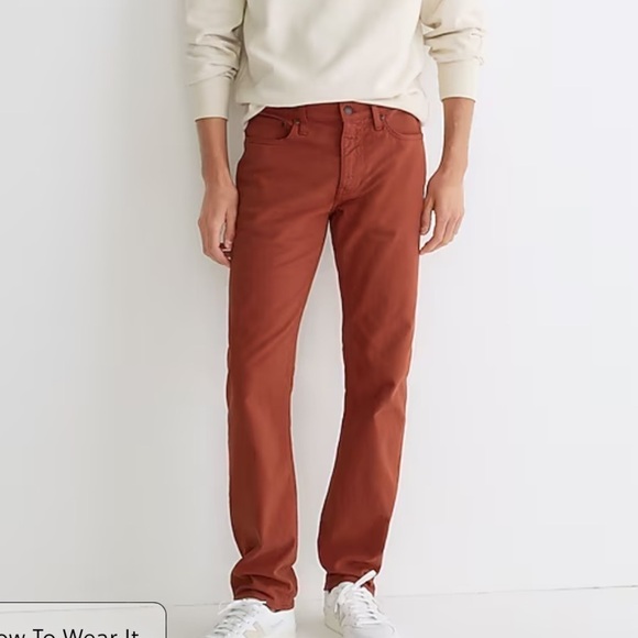 J crew vintage red 484 Slim-fit garment-dyed five-pocket pant - Picture 2 of 5